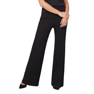 SPANX “Perfect Pant” high-rise flare trousers in classic black. Style #: 20385R